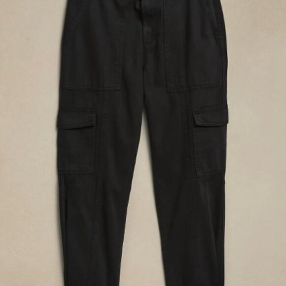 Banana Republic Black High Rise Belted Taper Utility Cargo Pants 18 PETITE $120 - Picture 4 of 10